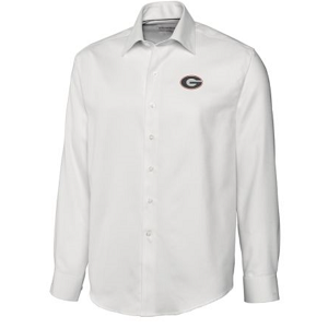 Georgia Bulldogs Men's LS Epic Easy Care Dobby Shirt - White